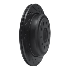 Lincoln Town Car Brake Rotor (1) - Rear Right - R1 Concepts - Drilled & Slotted - Black - `03-`11